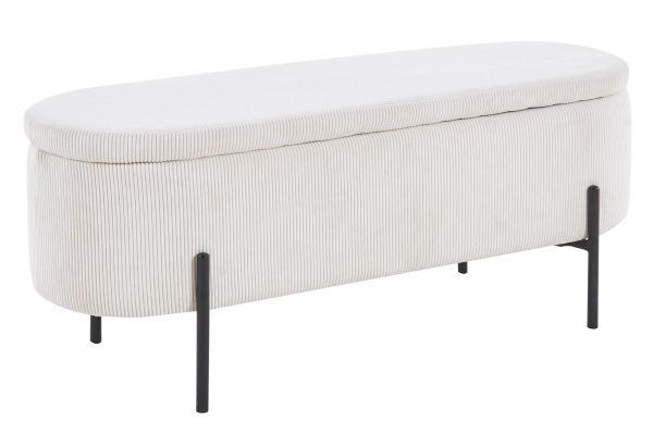 SalesFever Bettbank mit Stauraumfunktion Beige, aufklappbar, Bezug in Cord-Optik