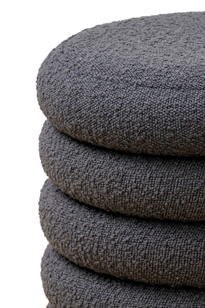 SalesFever Bouclé Sitzhocker Ø38 cm Anthrazit, mit Stauraumfunktion