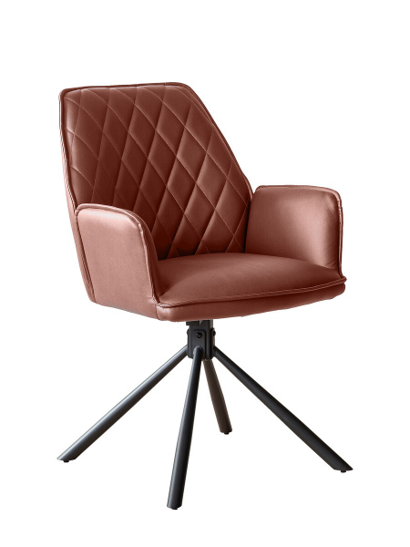 SalesFever Essgruppe 5 tlg. 180x90 cm, Esstisch Akazie, Esszimmerstuhl cognac bestehend aus 1x398791+2x372388