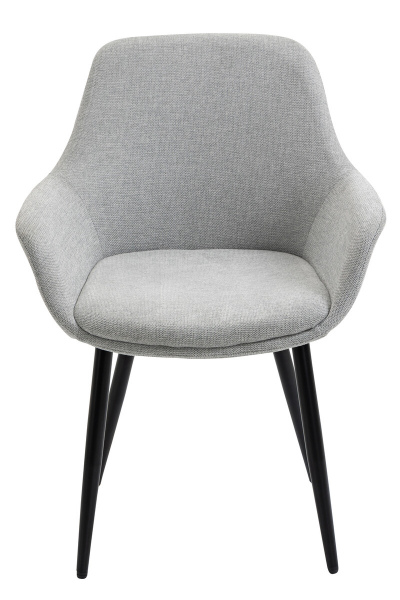 SalesFever Essgruppe 5 tlg. 160x90 cm, Esstisch Nussbaum, Esszimmerstuhl hellgrau bestehend aus 1x371787+2x396025