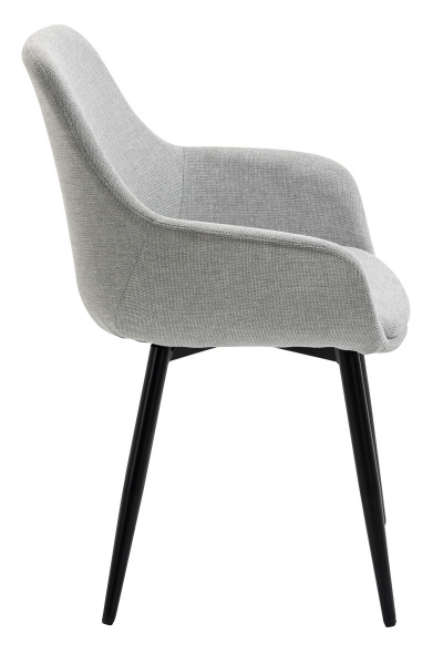 SalesFever Essgruppe 5 tlg. 160x90 cm, Esstisch Nussbaum, Esszimmerstuhl hellgrau bestehend aus 1x371787+2x396025