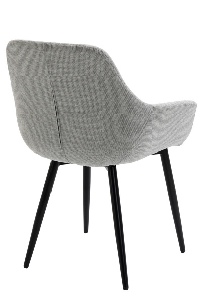SalesFever Essgruppe 5 tlg. 160x90 cm, Esstisch Nussbaum, Esszimmerstuhl hellgrau bestehend aus 1x371787+2x396025