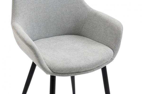 SalesFever Essgruppe 5 tlg. 160x90 cm, Esstisch Nussbaum, Esszimmerstuhl hellgrau bestehend aus 1x371787+2x396025