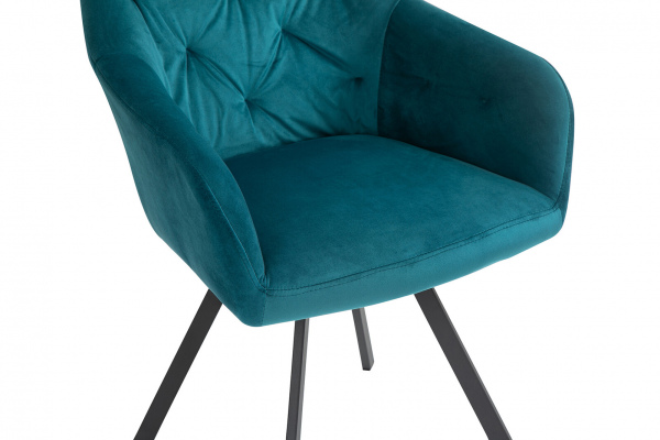 SalesFever Essgruppe 5 tlg. 180x90 cm, Esstisch Nussbaum, Esszimmerstuhl türkis bestehend aus 1x371794+4x396520