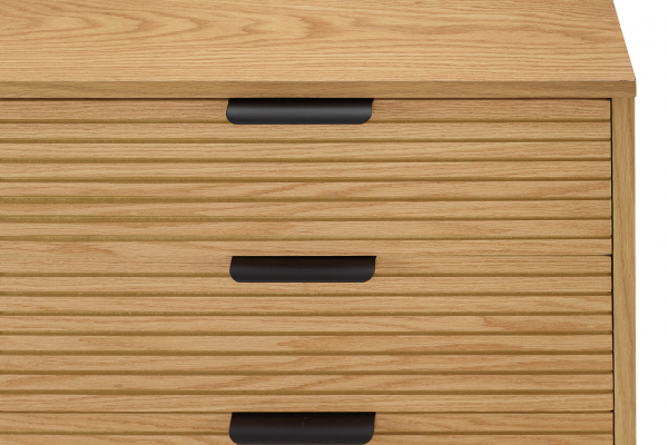 SalesFever Sideboard 160 cm Eiche Echtholzfurnier, mit 2 Türen und 3 Schubladen