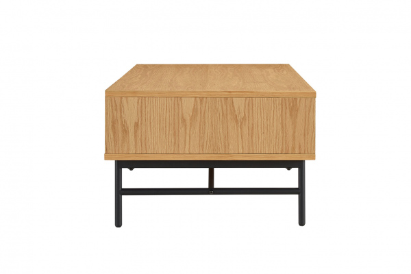 SalesFever Couchtisch 120x60 cm Eiche Echtholzfurnier, mit 1 Schublade und offenem Fach