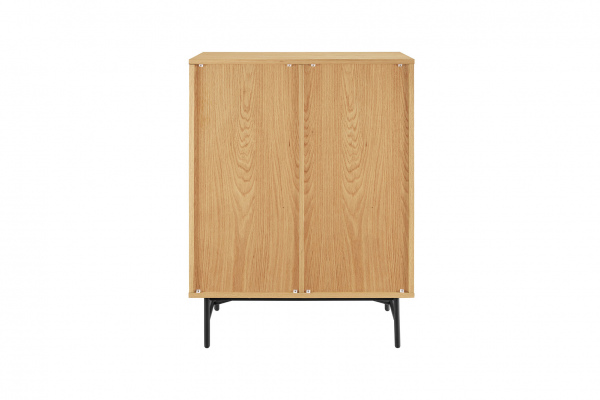 SalesFever Kommode 80 cm Eiche Echtholzfurnier, mit 4 Regalböden
