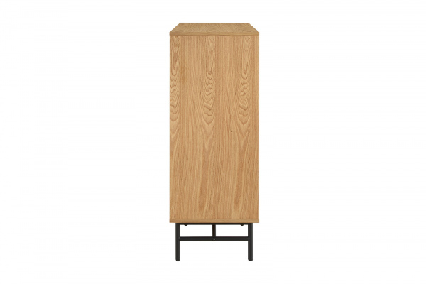 SalesFever Kommode 80 cm Eiche Echtholzfurnier, mit 4 Regalböden