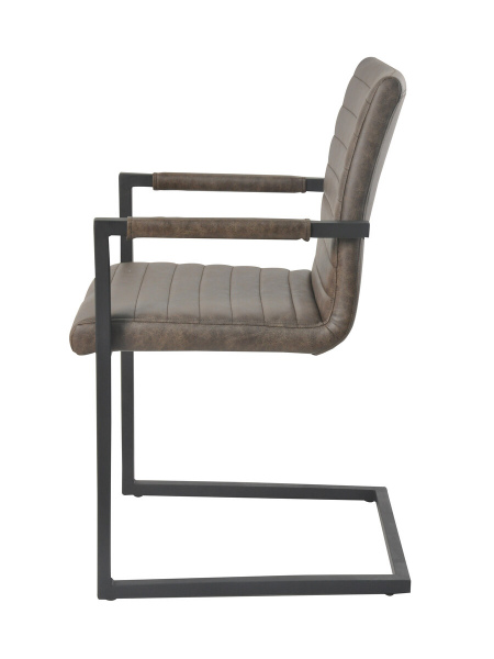 SalesFever Esszimmerstuhl 2er Set dunkelbraun Kunstleder-Optik, 100% Polyurethan, schwarz lackiertes Gestell