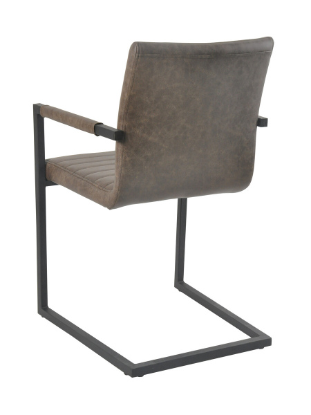SalesFever Esszimmerstuhl 2er Set dunkelbraun Kunstleder-Optik, 100% Polyurethan, schwarz lackiertes Gestell
