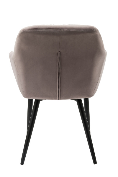 SalesFever Armlehnstuhl rose Samt, 100% Polyester, mit Knopfheftung, Stuhlbeine aus pulverbeschichtetem schwarzem Metall