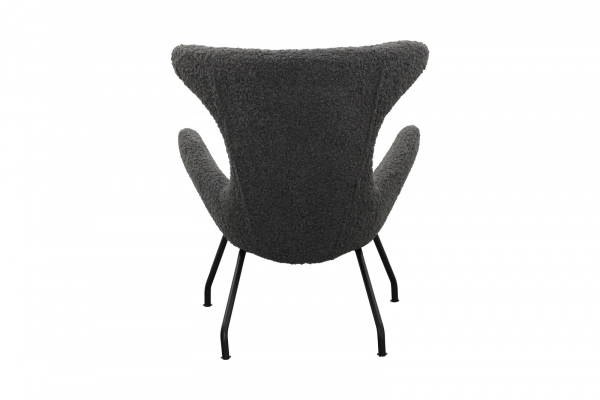 SalesFever Relaxsessel Teddyfell grau, 100% Polyester, Bezug Teddyfell, Gestell schwarz pulverbeschichtet Metall