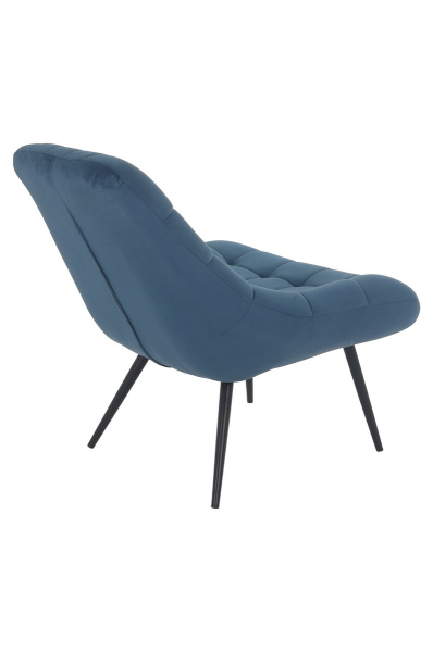 SalesFever Sessel XXL Samt blau Metall schwarz, 100% Polyester, Metallbeine schwarz pulverbeschichtet, mit Steppung