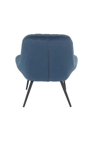 SalesFever Sessel XXL Samt blau Metall schwarz, 100% Polyester, Metallbeine schwarz pulverbeschichtet, mit Steppung