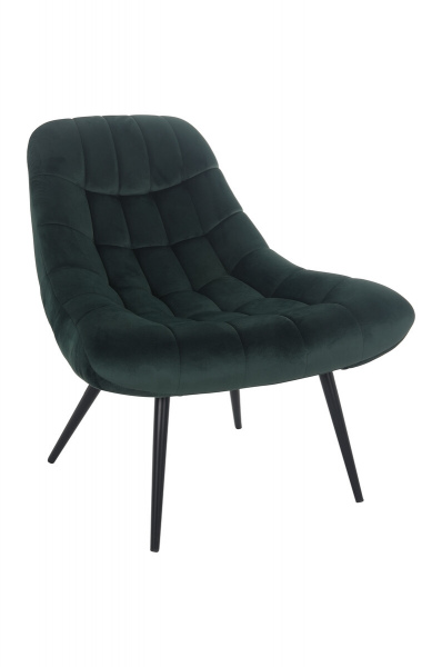 SalesFever Sessel XXL Samt grün Metall schwarz, 100% Polyester, Metallbeine schwarz pulverbeschichtet, mit Steppung