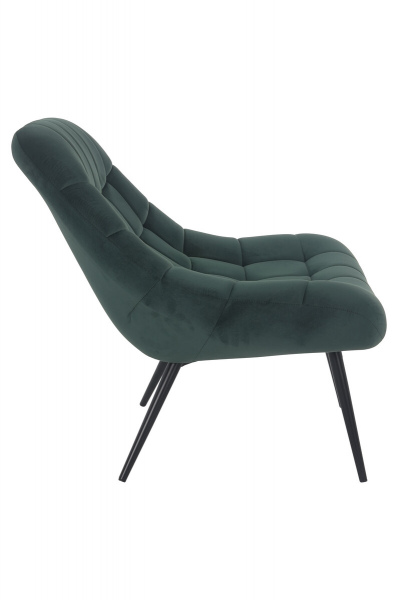SalesFever Sessel XXL Samt grün Metall schwarz, 100% Polyester, Metallbeine schwarz pulverbeschichtet, mit Steppung