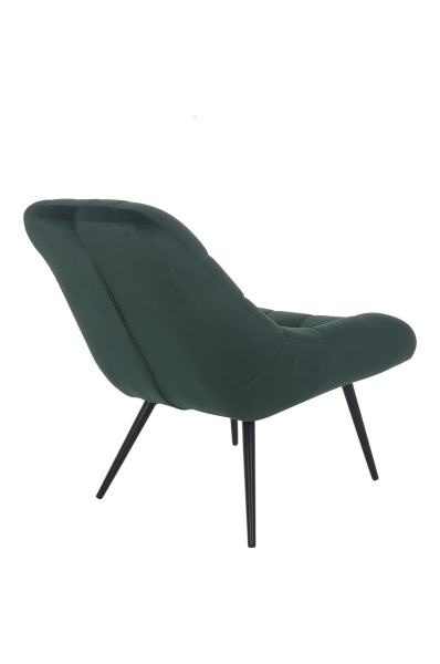 SalesFever Sessel XXL Samt grün Metall schwarz, 100% Polyester, Metallbeine schwarz pulverbeschichtet, mit Steppung