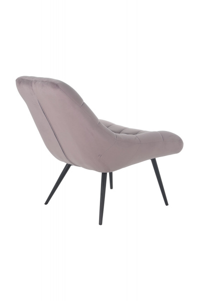 SalesFever Sessel XXL Samt rosa Metall schwarz, 100% Polyester, Metallbeine schwarz pulverbeschichtet, mit Steppung