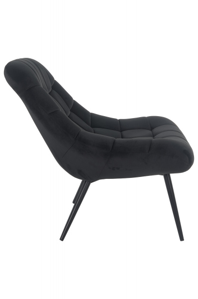 SalesFever Sessel XXL Samt schwarz Metall schwarz, 100% Polyester, Metallbeine schwarz pulverbeschichtet, mit Steppung