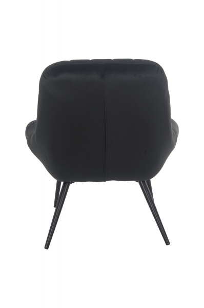 SalesFever Sessel XXL Samt schwarz Metall schwarz, 100% Polyester, Metallbeine schwarz pulverbeschichtet, mit Steppung