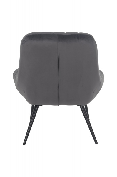 SalesFever Sessel XXL Samt grau Metall schwarz, 100% Polyester, Metallbeine schwarz pulverbeschichtet, mit Steppung