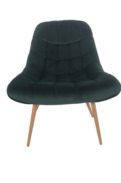 SalesFever Sessel XXL Samt grün Metall Holzoptik, 100% Polyester, Metallbeine in Holzoptik, mit Steppung