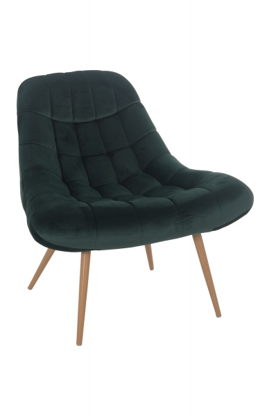 SalesFever Sessel XXL Samt grün Metall Holzoptik, 100% Polyester, Metallbeine in Holzoptik, mit Steppung