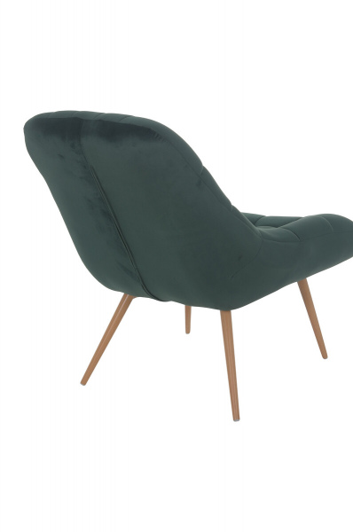SalesFever Sessel XXL Samt grün Metall Holzoptik, 100% Polyester, Metallbeine in Holzoptik, mit Steppung