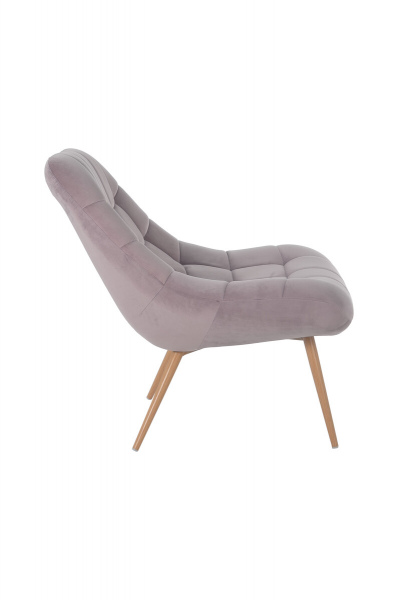 SalesFever Sessel XXL Samt rosa Metall Holzoptik, 100% Polyester, Metallbeine in Holzoptik, mit Steppung