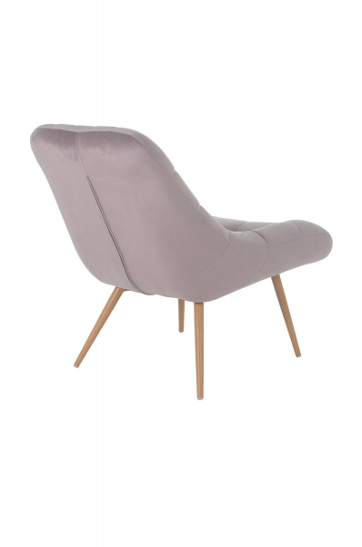 SalesFever Sessel XXL Samt rosa Metall Holzoptik, 100% Polyester, Metallbeine in Holzoptik, mit Steppung