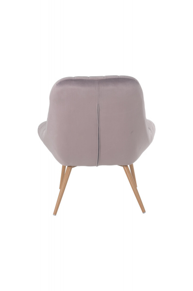 SalesFever Sessel XXL Samt rosa Metall Holzoptik, 100% Polyester, Metallbeine in Holzoptik, mit Steppung