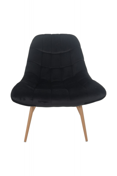 SalesFever Sessel XXL Samt schwarz Metall Holzoptik, 100% Polyester, Metallbeine in Holzoptik, mit Steppung