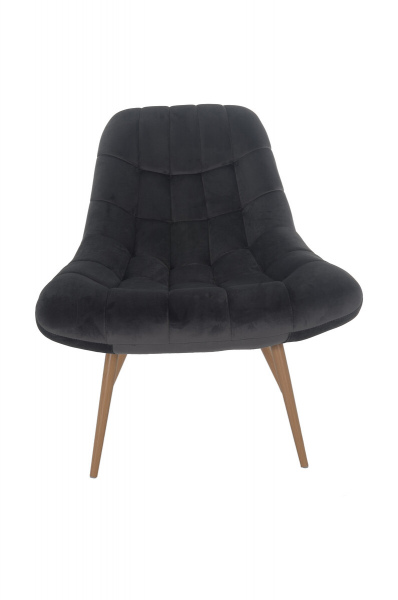 SalesFever Sessel XXL Samt grau Metall Holzoptik, 100% Polyester, Metallbeine in Holzoptik, mit Steppung