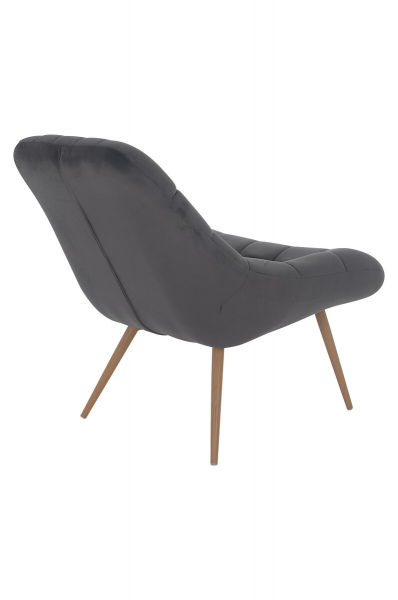 SalesFever Sessel XXL Samt grau Metall Holzoptik, 100% Polyester, Metallbeine in Holzoptik, mit Steppung