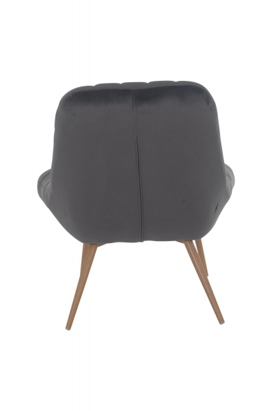 SalesFever Sessel XXL Samt grau Metall Holzoptik, 100% Polyester, Metallbeine in Holzoptik, mit Steppung