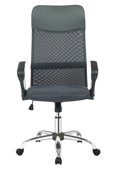 SalesFever Bürostuhl Grau mit Mesh, Höhenverstellbar, mit Armlehnen, Rückenlehne im Mesh-Look, Kopfteil Kunstleder, Nylon Rollen