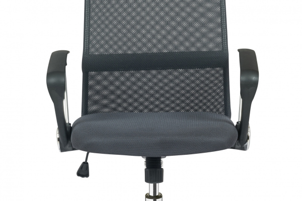 SalesFever Bürostuhl Grau mit Mesh, Höhenverstellbar, mit Armlehnen, Rückenlehne im Mesh-Look, Kopfteil Kunstleder, Nylon Rollen