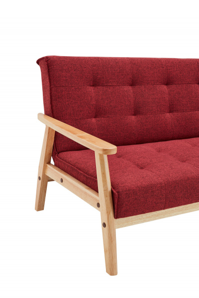 SalesFever Schlafsofa skandinavisch Strukturstoff kaminrot, 3-Sitzer, mit Relaxfunktion (um 60° neigbar), 100% Polyester