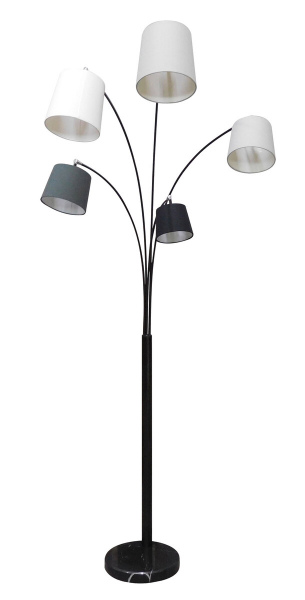 SalesFever Bogenlampe 5-flammig, mit beweglichen Armen und Schirmen