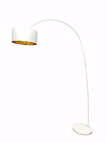 SalesFever Bogenlampe mit Stoffschirm weiß, Ø Lampenschirm ca. 40 cm