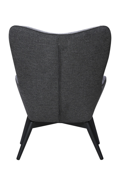 SalesFever Sessel Dunkelgrau Strukturstoff, Beine Metall schwarz pulverbeschichtet, mit Armlehnen