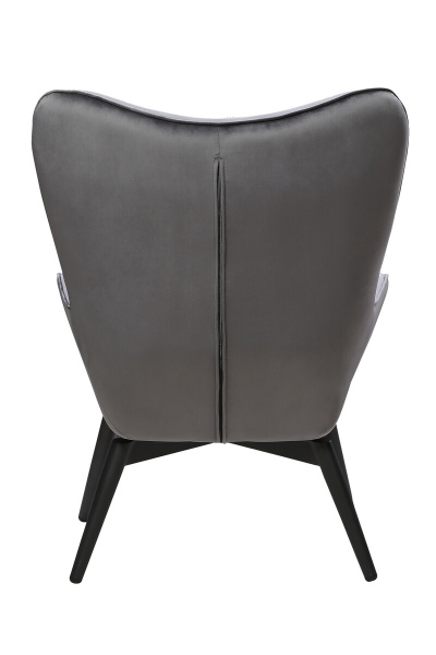 SalesFever Sessel Grau Samt, Beine Metall schwarz pulverbeschichtet, mit Armlehnen