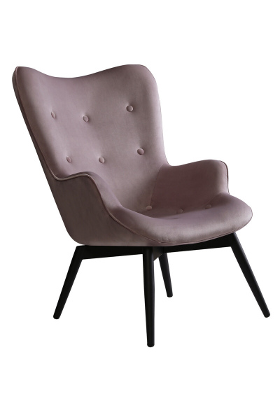 SalesFever Sessel Rose Samt, Beine Metall schwarz pulverbeschichtet, mit Armlehnen