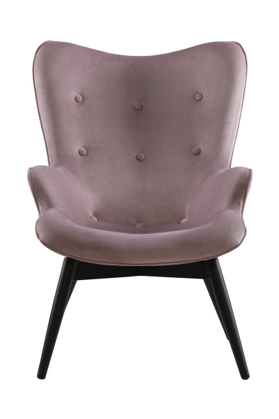 SalesFever Sessel Rose Samt, Beine Metall schwarz pulverbeschichtet, mit Armlehnen