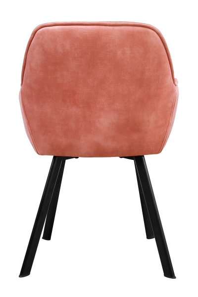 SalesFever Esszimmerstuhl 2er Set Vintage-Samtvelours Rose, Knopfheftung, Beine Metall Schwarz pulverbeschichtet