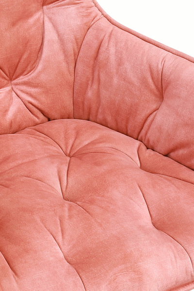 SalesFever Esszimmerstuhl 2er Set Vintage-Samtvelours Rose, Knopfheftung, Beine Metall Schwarz pulverbeschichtet