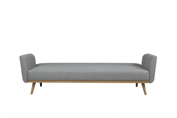SalesFever Schlafsofa, Strukturstoff fein, mit Holzleiste und -füßen