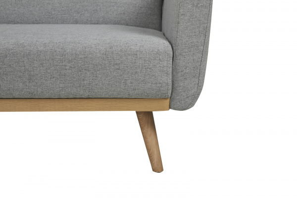 SalesFever Schlafsofa, Strukturstoff fein, mit Holzleiste und -füßen