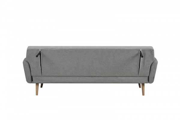 SalesFever Schlafsofa, Strukturstoff fein, mit Holzleiste und -füßen