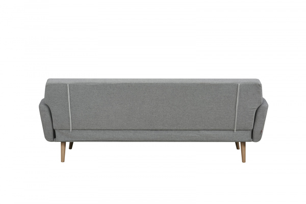 SalesFever Schlafsofa, Strukturstoff fein, mit Holzleiste und -füßen